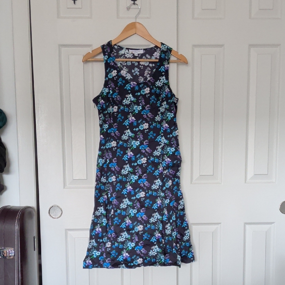 Derek Lam Floral Midi Dress in Blue and Black